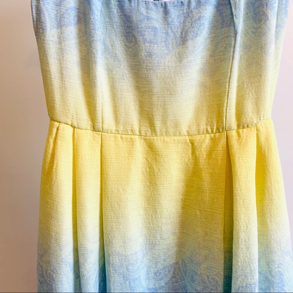 Jonathan Saunders Dress Yellow Blue Waisted Mid-line Length Pockets Size… - Picture 5 of 13